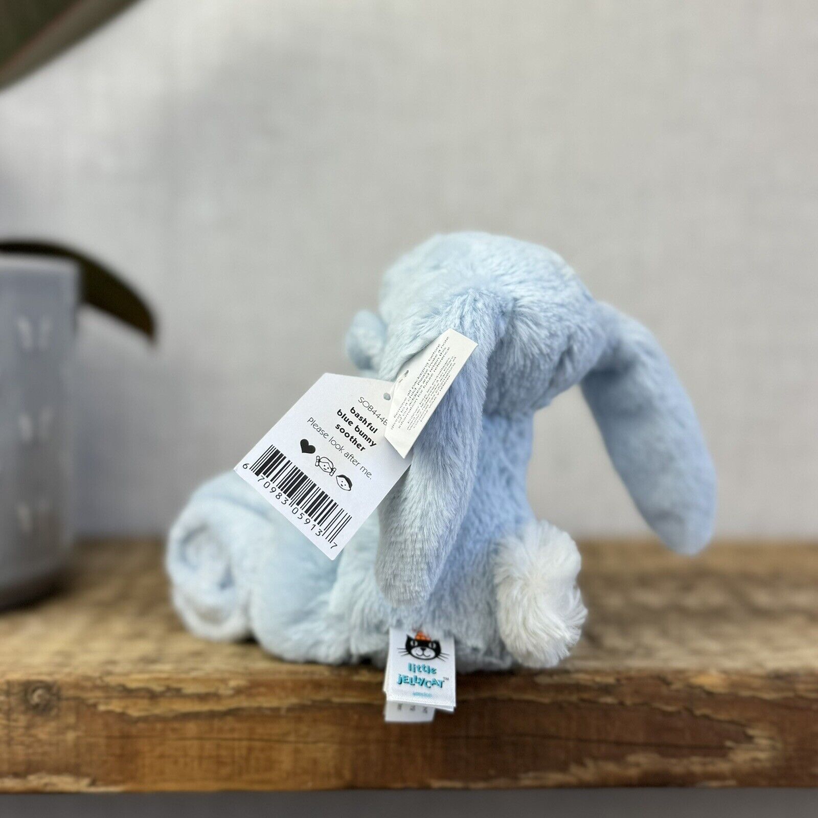 Jellycat Bashful Blue Bunny Soother - Baby Soother In Blue Retired New with Tags