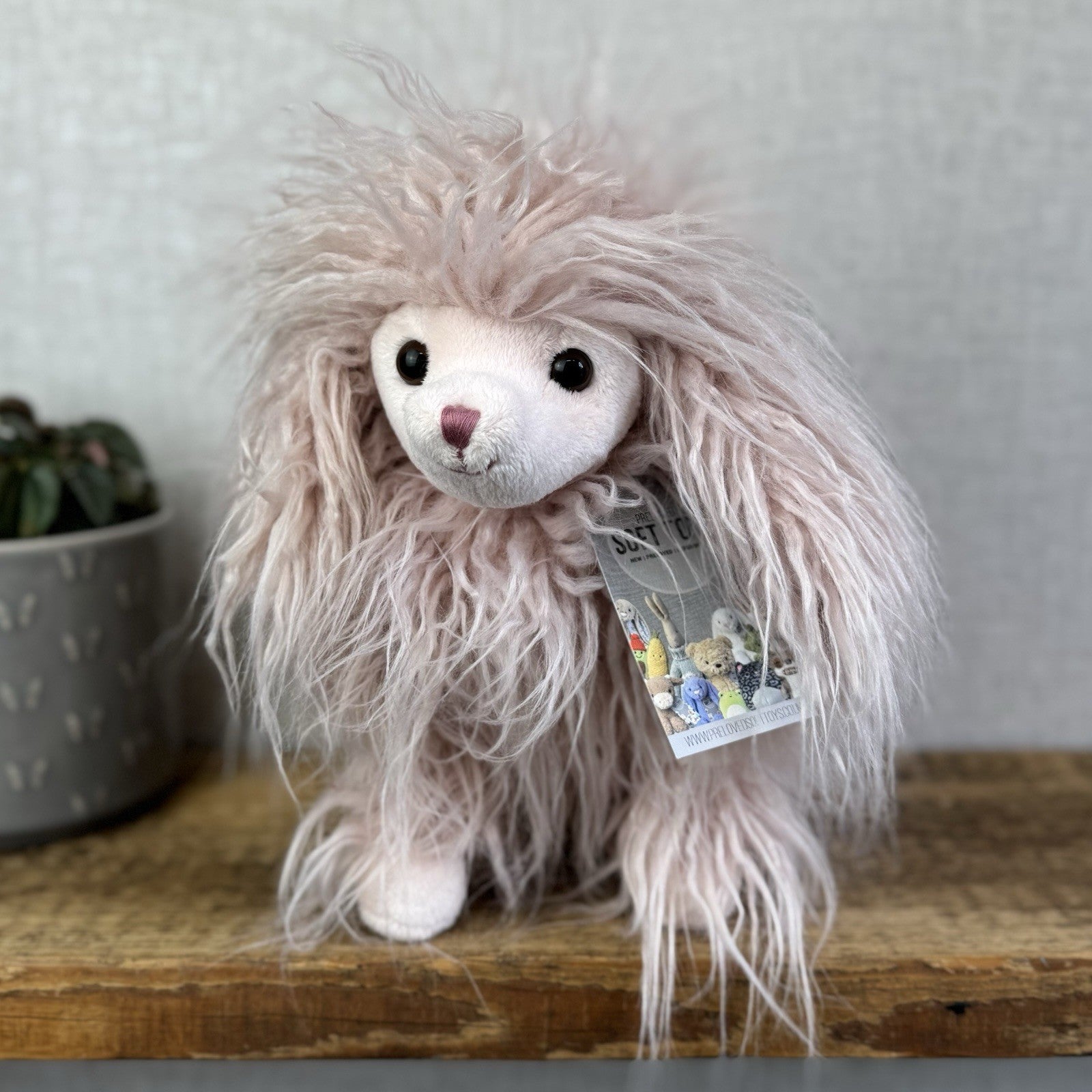 Bukowski Bears Princess Poddle - Pink Long Hair Fluffy Poodle Soft Toy Beanie