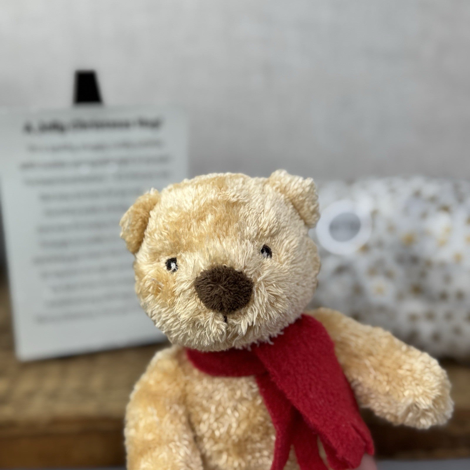 M&S Spencer Bear Beanie Red Scarf 5" - Christmas Gift Soft Toy Wrapped & Ready