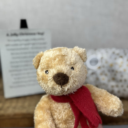 M&S Spencer Bear Beanie Red Scarf 5" - Christmas Gift Soft Toy Wrapped & Ready