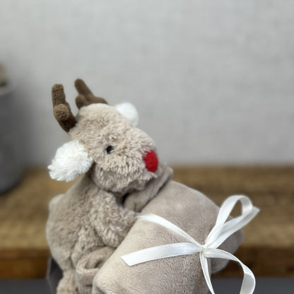 John Lewis X Jellycat Baby Reindeer Christmas Soother Soft Comforter Winter Baby