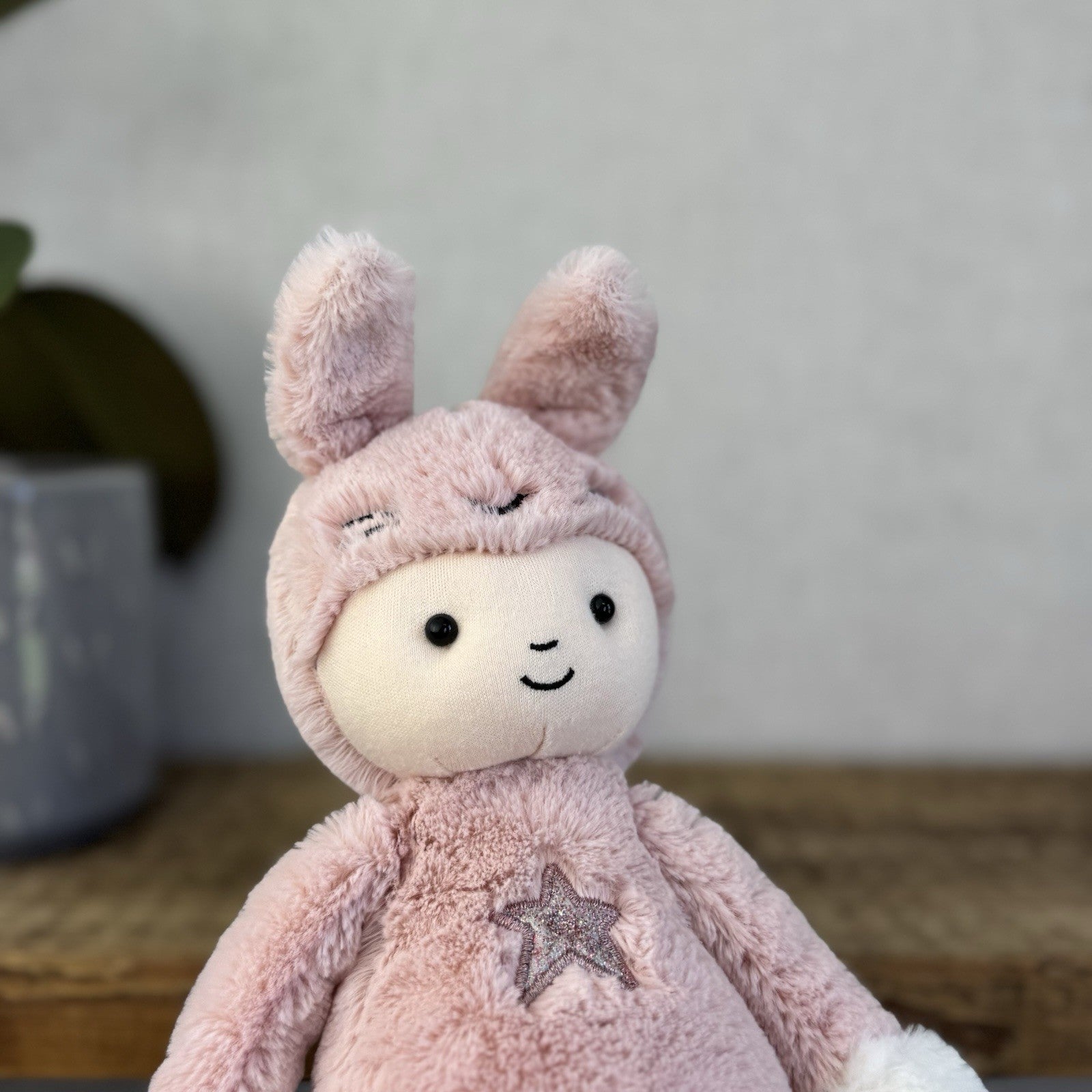 Jellycat Perky Bunny Hop - Pink Rabbit Doll Soft Toy Baby Pink Beanie Rare 12”