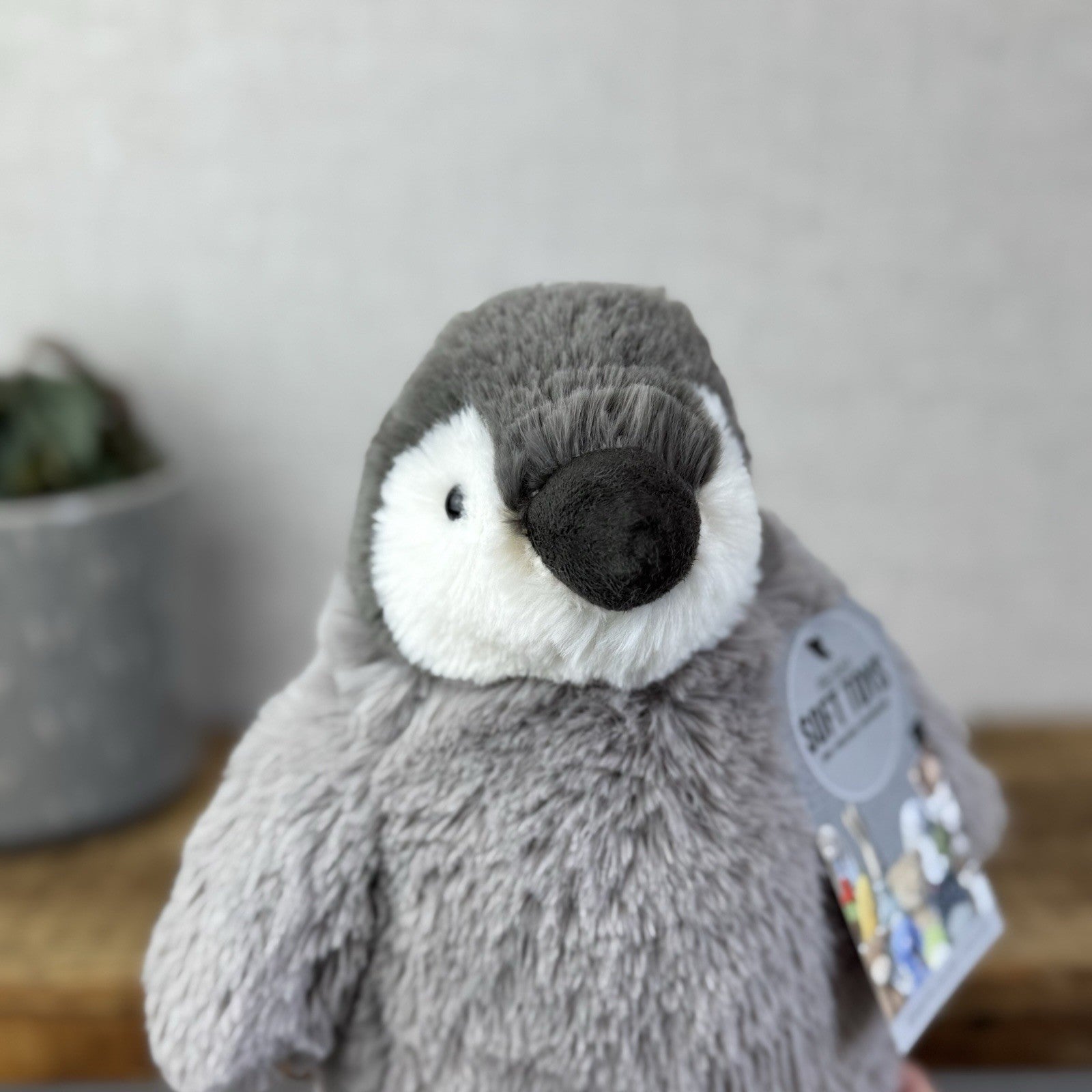 Jellycat Percy Penguin Medium Soft Plush Toy -  Grey Fluffy Penguin Plush 10"