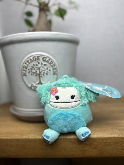 Squishmallows Clips - Blue Joelle Bigfoot Pink Flower 4 Inch BNWT Cute Kawaii