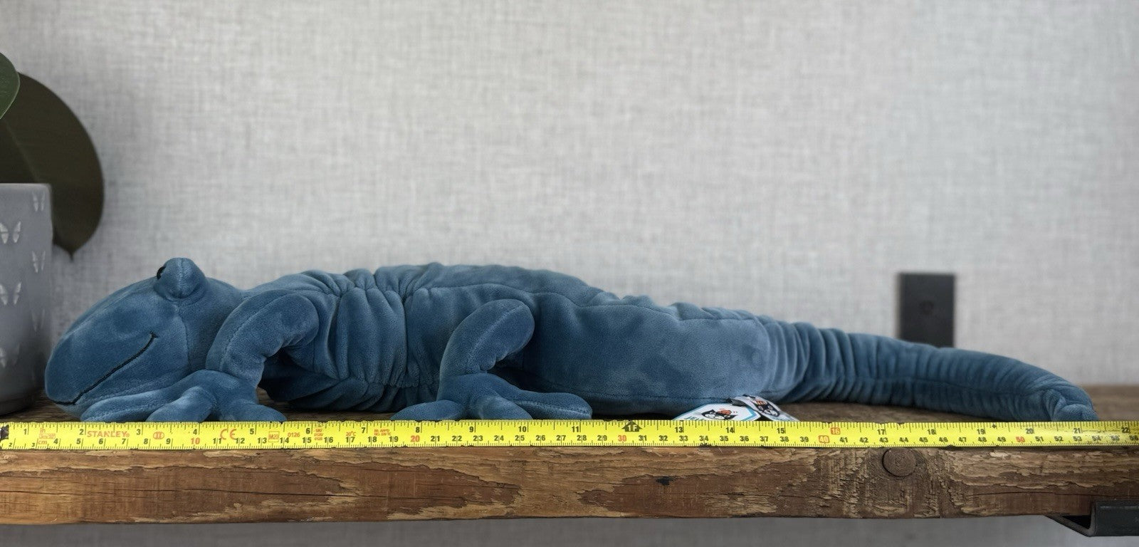 Jellycat Zigzag Gecko - Blue Velour Large Beanie Lizard Rare With Tags 22"