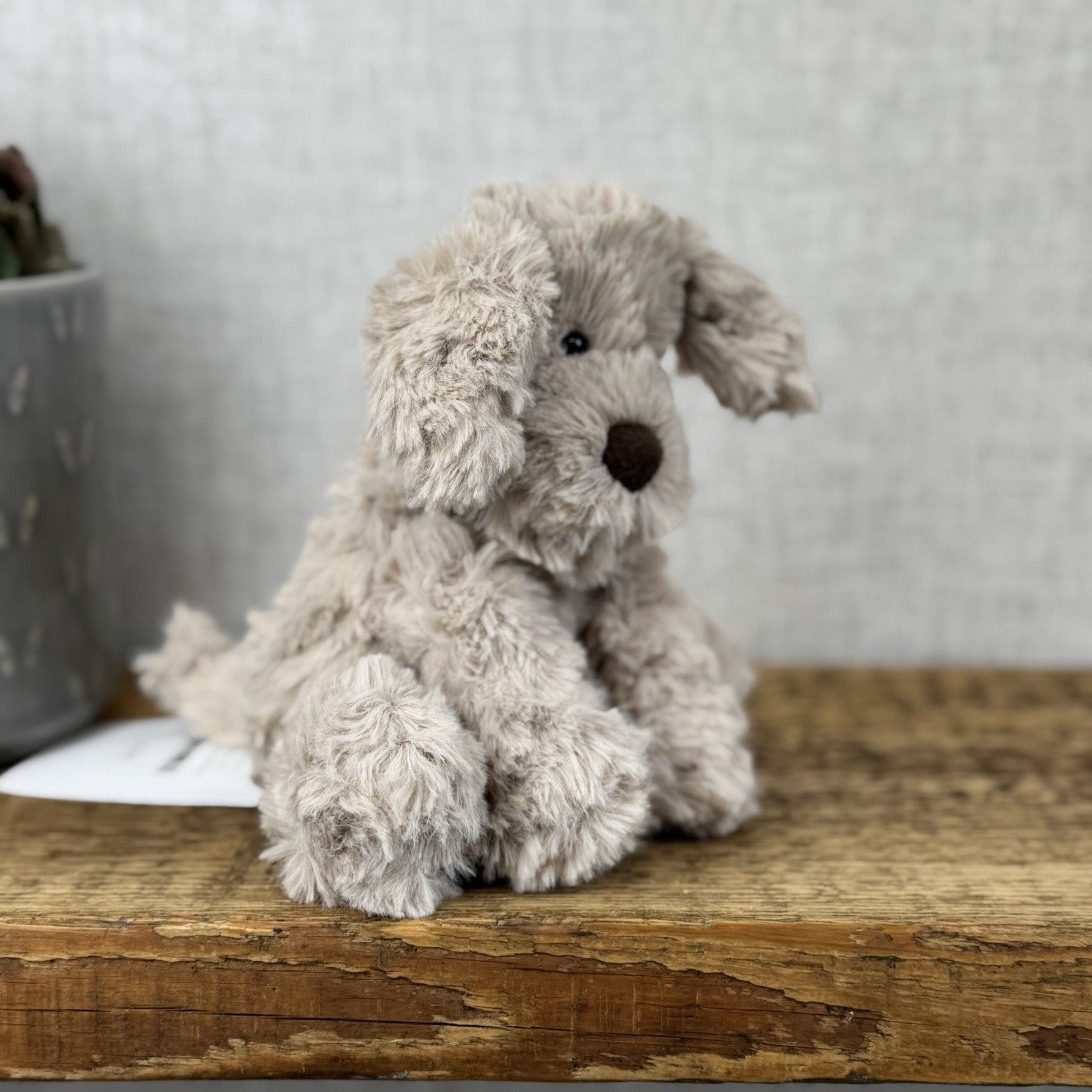 Jellycat Small Riley Fuddlewuddle Pup - New Grey White Company Exclusive 6”