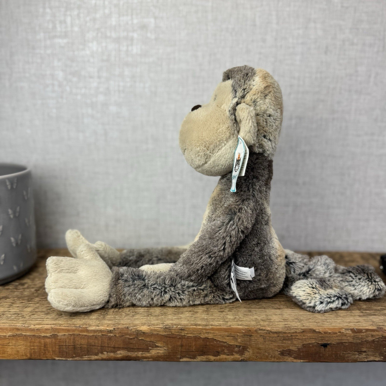 Jellycat Medium Mattie Monkey - Woodland Grey/Brown Mix Monkey With Tags 16"
