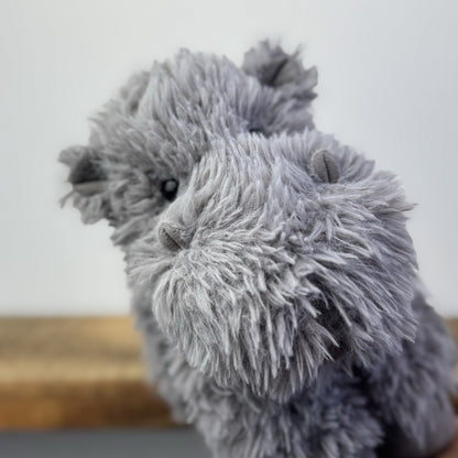 Jellycat Curvie Hippo - Grey Fluffy Beanie Chunky Hippo Plush Retired 9"