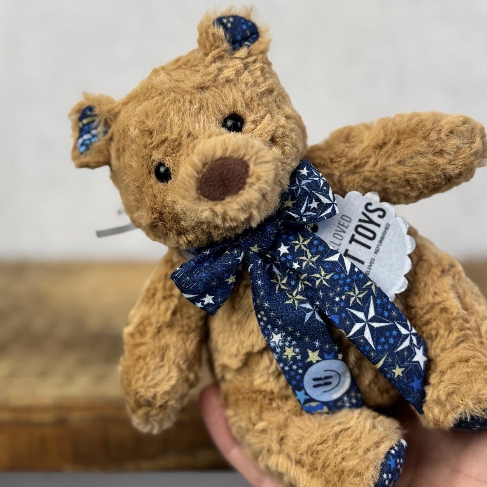 Custom/Bespoke Tiny Bartholemew Bear - Constellation Navy Made With Liberty