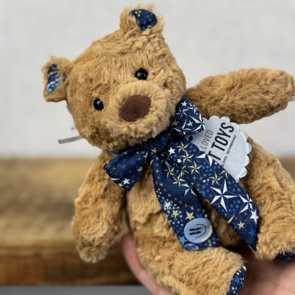 Custom/Bespoke Tiny Bartholemew Bear - Constellation Navy Made With Liberty
