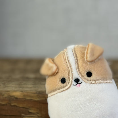 Squishmallow Squishville - Reginald The Corgi - Mini Beige/Cream Dog Soft Toy 2"