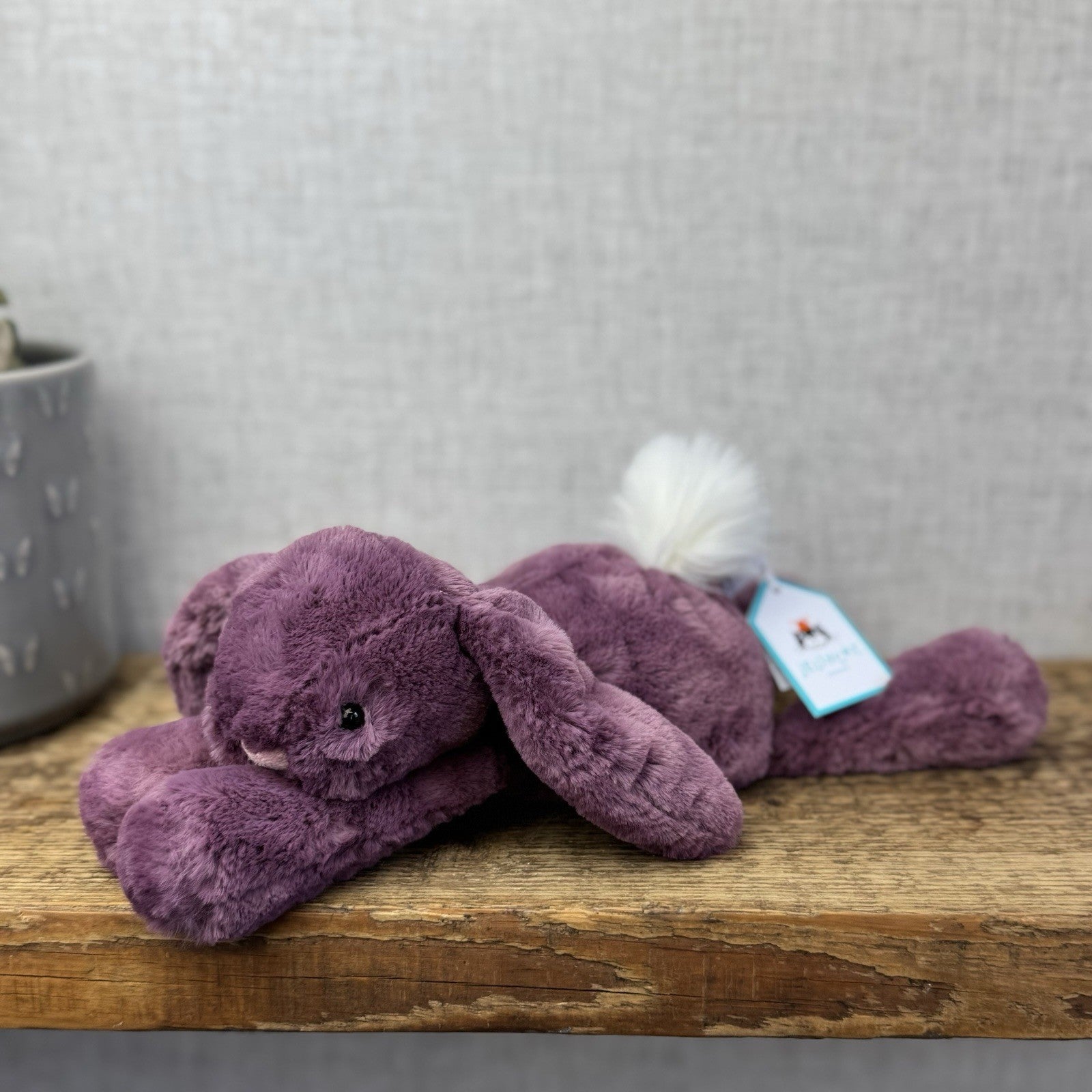 Jellycat Plum Small Bunny - Small Custom Smudge With Tags & Bag Gift Hand Dyed