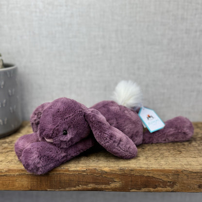 Jellycat Plum Small Bunny - Small Custom Smudge With Tags & Bag Gift Hand Dyed