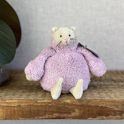 Jellycat Poloneck Peeker Cat Kitten - Lilac Jumper Cute Vintage Beanie 5”
