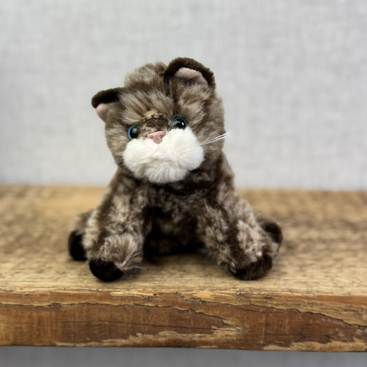 Russ Betrie Whiskers Cat Beanie - Black Tortoise Cat - Vintage Kitty Plush 5”