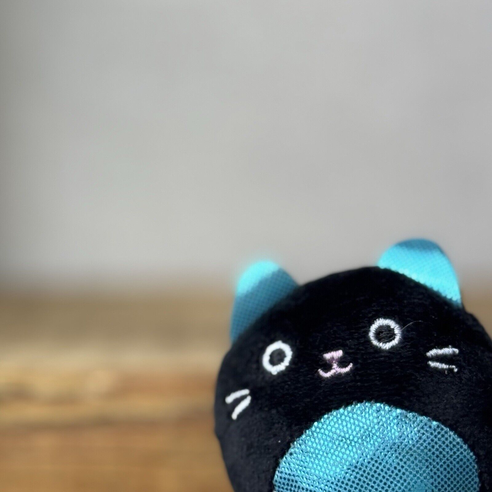 Squishmallows Squishville - Micromallows - Tiny Black Cat Ibina Blue Ears 2”