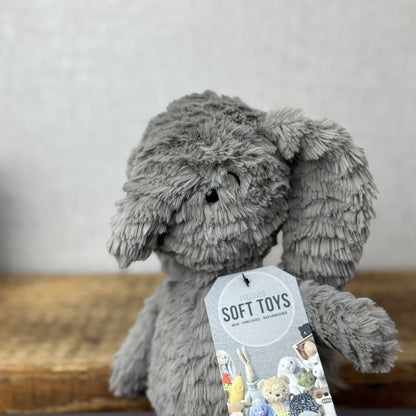 Jellycat Squishu Elephant - Small Grey Colour Textured Elephant Retired 10"