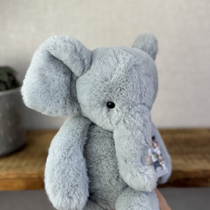 Jellycat Medium Snugglet Bobbie Elephant - Blue Super Soft Retired Elephant 14”