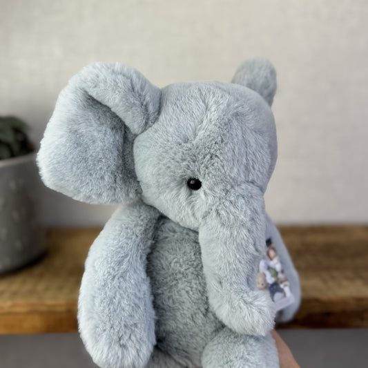 Jellycat Medium Snugglet Bobbie Elephant - Blue Super Soft Retired Elephant 14”