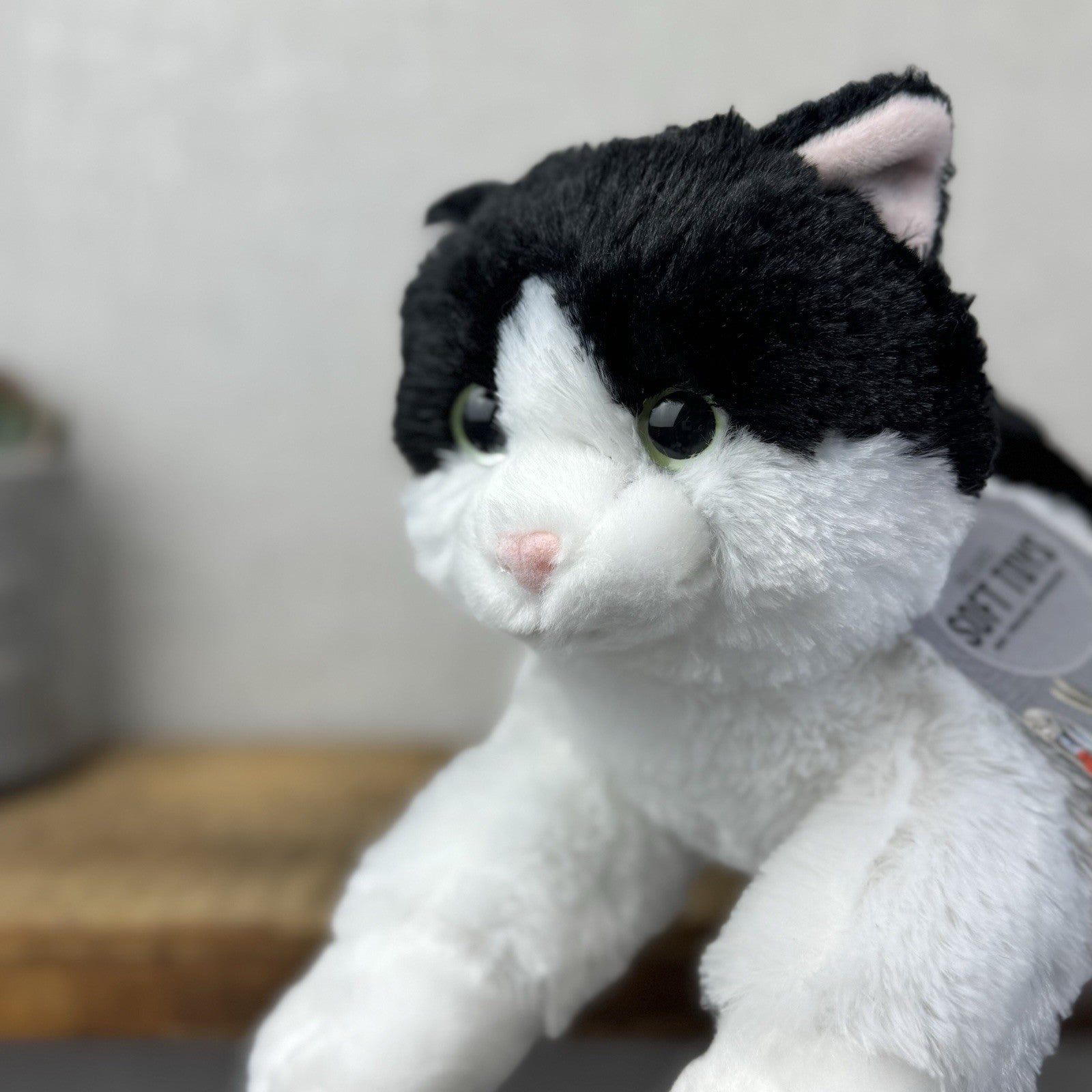 Aurora Flopsies Oreo Cat - Black/White Soft Beanie Floppy Cat Plush 12" 