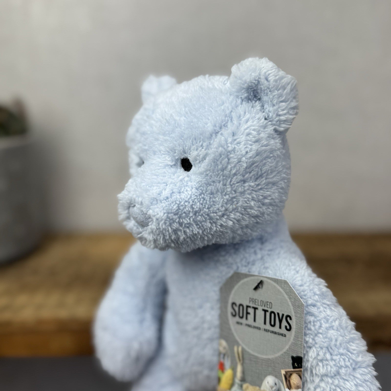 Jellycat Blue Bebe Bear - Little Jellycat Soft Fleecy Blue Baby Bear Plush Rare