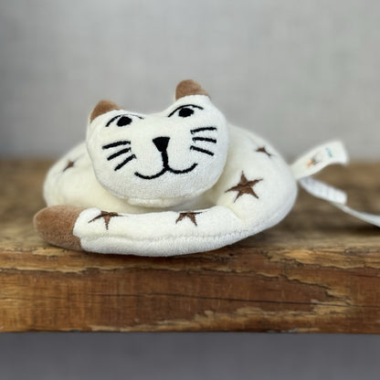 Jellycat Natural Nap - Retired 1998 Cream Cat Stars/moons Vintage With Tags 4”