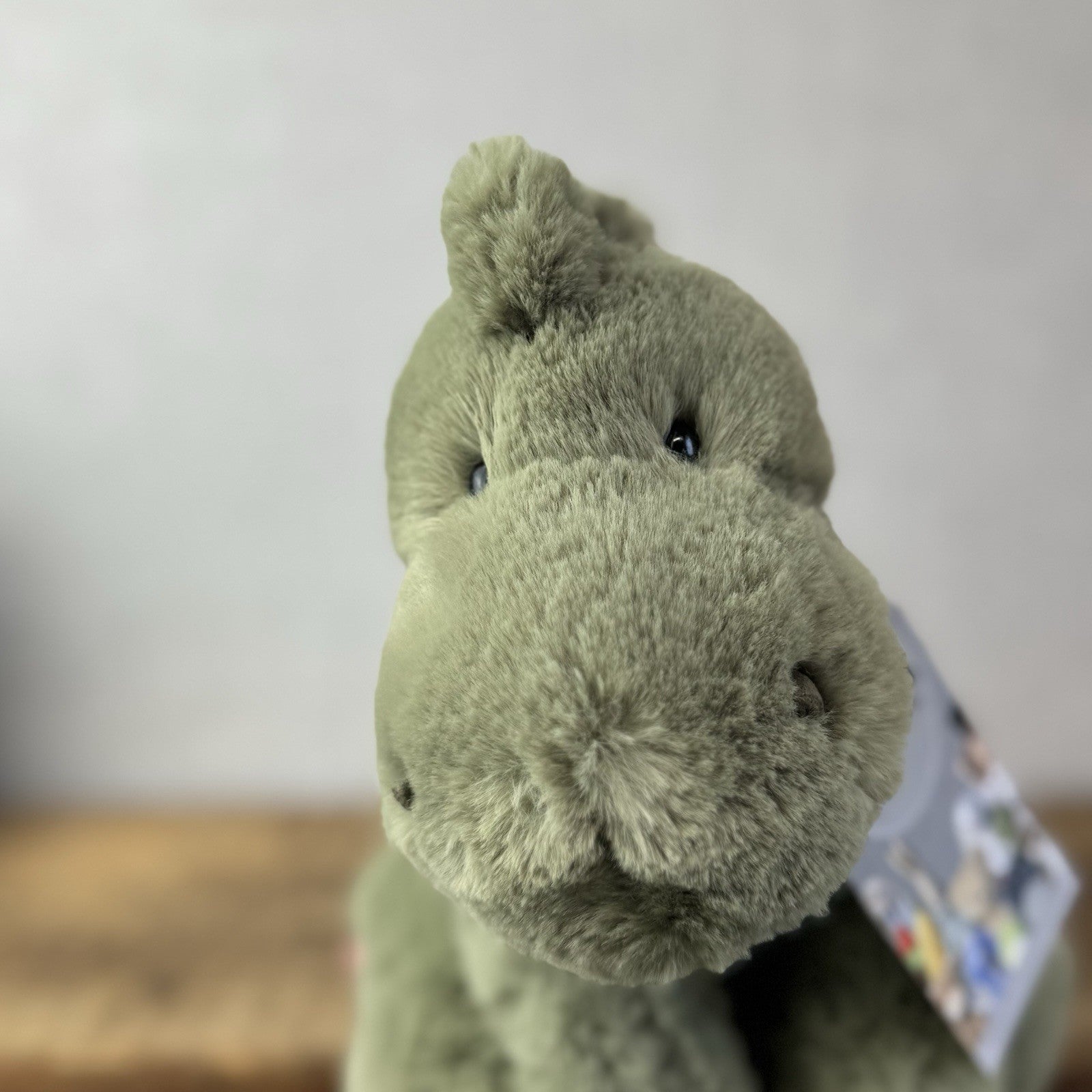Jellycat Medium Huggady Dinosaur- Floppy Green Dino Soft Toy Retired 10" (#3)