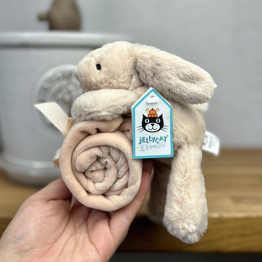 Jellycat Shooshu Bunny Soother - Tiny Smudge Soother - Beige Bunny Comforter