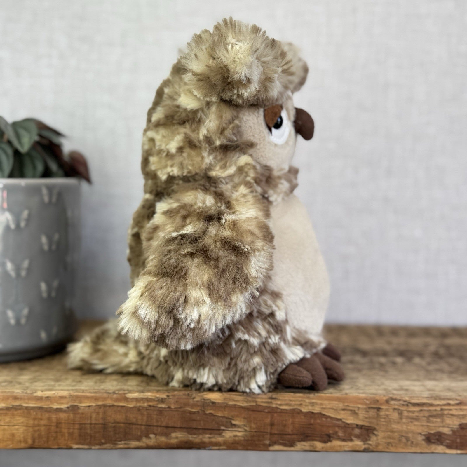 Jellycat Oberon Owl - Beige Brown Owl Beanie Plush Toy Retired Bird 9"