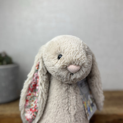 Jellycat Medium Bashful Beige Posy Blossom Bunny - Beige Bunny Floral 12”