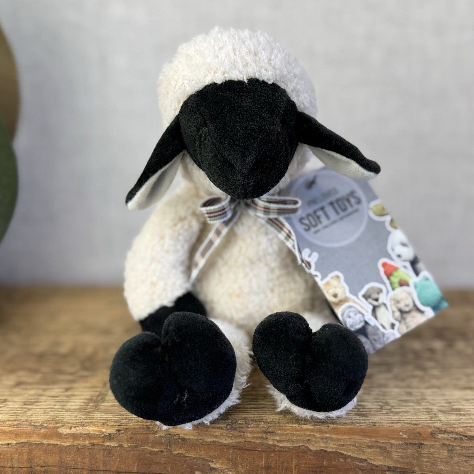 Manhattan Toy Company Lamb Floppy Sheep Soft Toy Black/Off White Lamb Plush 9”