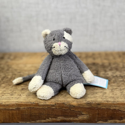 Jellycat Tiny Baby Bunglie Kitten - Miniature Vintage  Grey Cat Partial Tag 5”