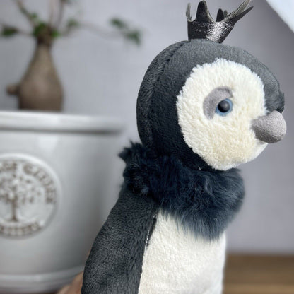 Jellycat Prince Penguin - Soft Penguin Plush With Crown - Medium Penguin Plush