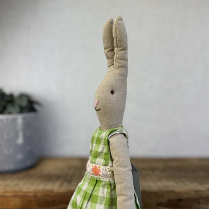Maileg Medium Bunny Christina Rabbit Girl - Rare/ Retired 2011 Green Dress 16”