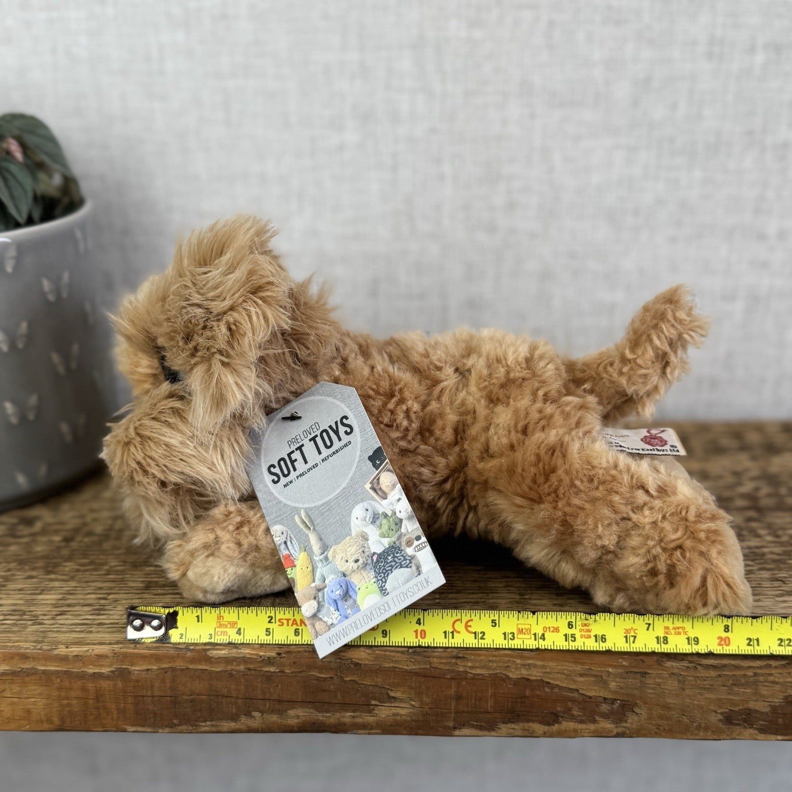 Keel Toys Wheaten Terrier Soft Toy - Big Eyed Fluffy  Dog Soft Toy Pulush 8"