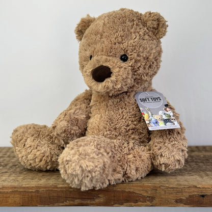 Jellycat Medium Bumbly Bear - Small Textured Retired Small Brown Bear 16”