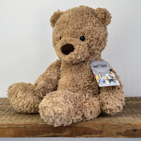 Jellycat Medium Bumbly Bear - Small Textured Retired Small Brown Bear 16”