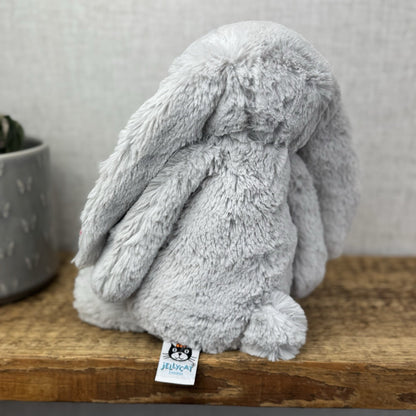 Jellycat Medium Silver Blossom Bunny - Grey Bunny Blossom Ears GreyTail 12"