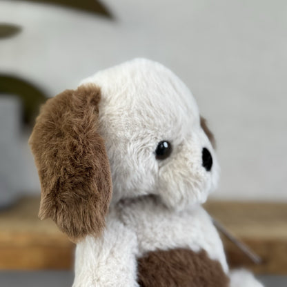 Jellycat Munchkin Pup - Brown/Beige Beanie Dog Sitting Plush Small Retired 8"