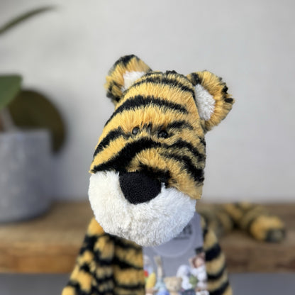 Jellycat Merryday Tiger - Wild Cat Beanie Tiger Plush Long Tail Rare Retired 15”
