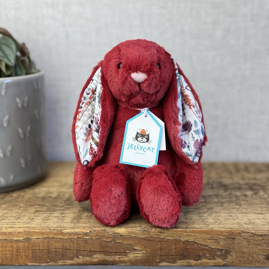 Jellycat Little Bashful Redcurrant Bunny Custom - Blossom Bunny Red Small NWT 8"