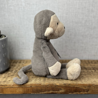 Jellycat Hushbie Monkey - Light Brown Retired Monkey Soft Toy Beanie 12"