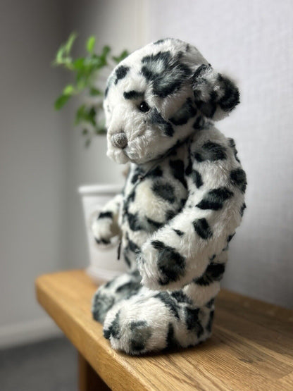 Charlie Bear Akhuti - Leopard Print Jointed Bear - Artist Bear - White & Grey 