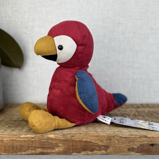 Jellycat Belby Parrot - Red/Blue Suede Parrot Wild Bird Beanie Retired Soft Toy 