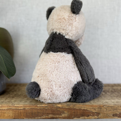 Jellycat Medium Puffles Panda - Super Soft Sitting Cream & Black Panda 13" (#2)