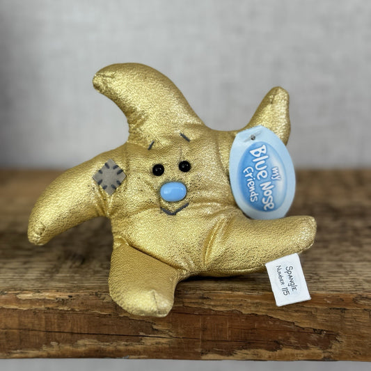 Blue Nose Friends Spangle The Gold Star #115 - Iridescent Star Beanie Soft Toy 