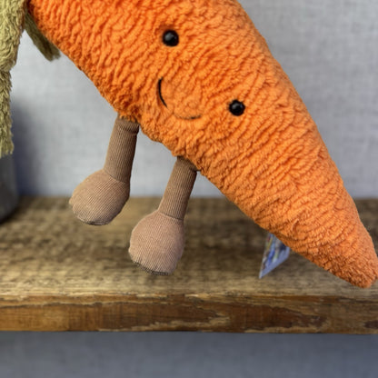 Jellycat Large Amuseable Carrot - Orange Fluffy Carrot Beanie Plush Retired 15"