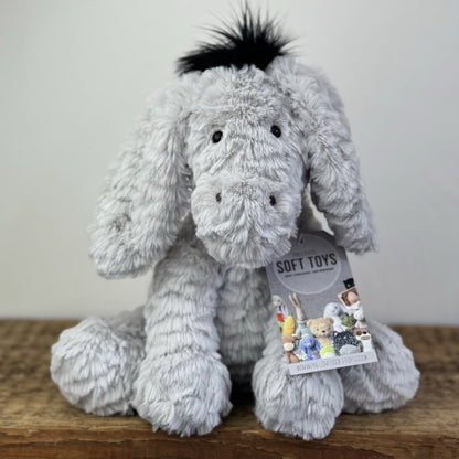 Jellycat Fuddlewuddle Donkey (First Release) Light Grey Textured Donkey Plush 8"