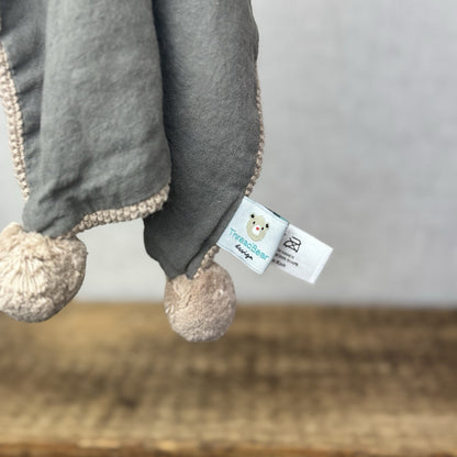 Threadbear Baby Threads Organic Comforter Bunny Rabbit Brown Grey Taupe NWOT