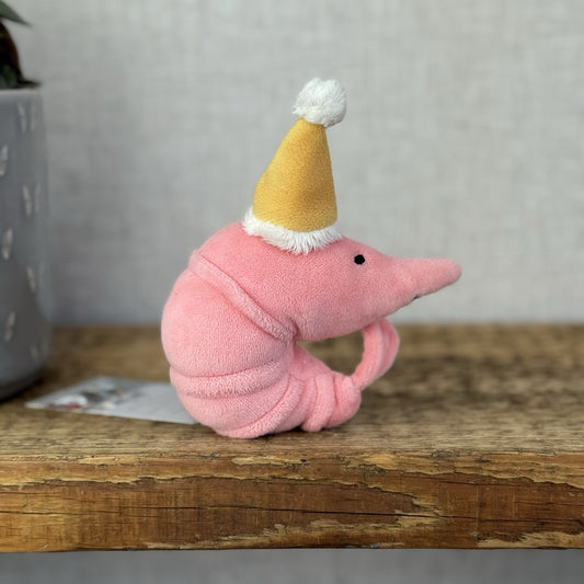 Jellycat Celebration Crustacean Shrimp Prawn Soft Toy Plush - Shrimp In Hat